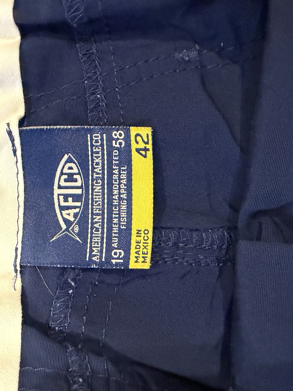 AFTCO Fishing Shorts Mens Size 42 Blue Nylon Elastic Waist Cargo Performance - Picture 3 of 4